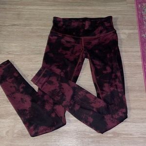 Maroon Tye Dye Lululemon Leggings